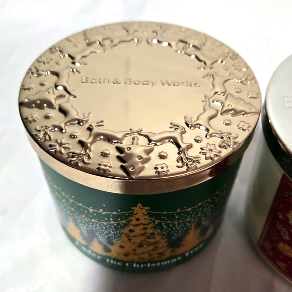 Christmas 🎄 Tree + Winter Candy Apple 🍎 BBW 3-Wick Candles - Picture 2 of 8